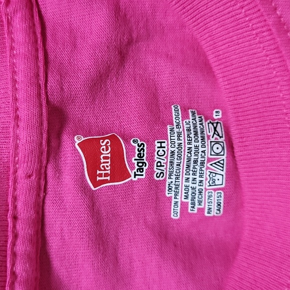 NWT Hanes Tshirt "I Am A Warrior" Breast Cancer Awareness Pink Ribbon Tee Unisex - Picture 2 of 5